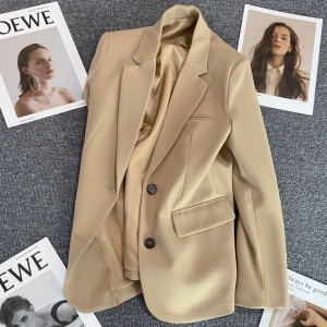 Khaki suit jacket for women 2022 Spring and Autumn new style casual temperament high-end feeling explosive street suit suit jacket