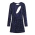 New European and American style fashion backless round neck long sleeved sequined mini dress for spring 2025 foreign trade 9814610