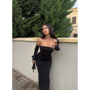 2024 Cross border foreign trade women's clothing European and American style autumn and winter sexy strapless sleeveless slit off shoulder style dress