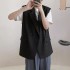 Black women's suit, small commuting vest jacket, women's 2024 Spring and Autumn new design, niche design, shoulder clip