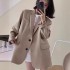 Small top, black suit jacket, women's 2024 new spring and autumn Korean version, casual, comfortable and high-end suit