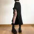 European and American style sexy hot girl summer outfit irregular fungus side slit black sweet cool mid length skirt