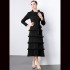 Factory direct sales of Miyake pleated fish silk thread wavy ruffle edge cake skirt pleated dress