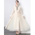 Factory direct sales of Miyake wrinkled ostrich hair heavy industry rhinestone evening dress pleated dress