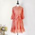 Real shooting spot 6-color spring/summer European and American light luxury design retro embroidery hollow out large swing dress for foreign trade women's clothing