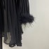 Real shooting spot 5-color heavy industry handmade nail bead ostrich real hair super large swing pleated dress strap short skirt