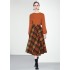 Real shot Korean style fashion pullover long sleeved sweater+English style woolen skirt two-piece set