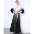 Factory direct sales of Miyake pleated gradient printed lace up dress, silk wavy edge dress, dress 9864