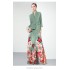 Factory direct sales of Miyake pleated bat sleeve lace up short jacket+fashionable printed pleated skirt