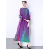 Factory direct sales of Miyake pleated heavy industry plate flower pleated printed dress long style