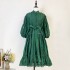 Real shooting spot 6-color spring/summer European and American light luxury design retro embroidery hollow out large swing dress for foreign trade women's clothing