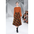 Real time spot orange pullover long sleeved sweater+woolen temperament plaid skirt two-piece set