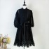 Real time stock of 2025 spring/summer new loose lace up heavy lace hollow out oversized swing dress short skirt for women