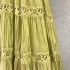 Real shot of elegant lace patchwork straps, waist cinching short sleeved dress, oversized skirt, long skirt, palace style women's skirt