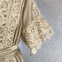 Real shooting spot 2025 new heavy industry lace design French dress splicing temperament style hollow out long skirt vacation