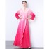 Factory direct sales of Miyake pleated gradient printed lace up dress, silk wavy edge dress, dress 9864