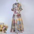 Real time spot Australian niche 2025 spring/summer new seaside resort tropical printed shirt+half skirt two-piece set