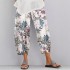 2024 Cross border Women's Wear Wish Amazon eBay New Women's Retro Printed Loose Pants Elastic Waist Casual Pants