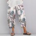 2024 Cross border Women's Wear Wish Amazon eBay New Women's Retro Printed Loose Pants Elastic Waist Casual Pants