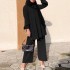 Women's Fashion Muslim Hoodie Set Wide Leg Shirt and Pants Set Elegant Solid Color Set Spring and Autumn