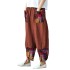 Cross border 2020 Spring and Autumn collection new AliExpress patchwork cotton and linen wide leg pants loose women's printed pants