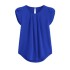 Cross border 2023 Amazon AliExpress new chiffon solid color short sleeved round neck casual shirt short sleeved top