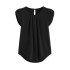 Cross border 2023 Amazon AliExpress new chiffon solid color short sleeved round neck casual shirt short sleeved top