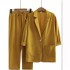 Women's cotton and linen 2-piece suit jacket+pants autumn loose and fashionable casual cotton and linen suit top set