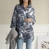 Cross border 2024 women's solid color autumn new style fresh long sleeved top design sense slit fat MM loose shirt