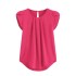 Cross border 2023 Amazon AliExpress new chiffon solid color short sleeved round neck casual shirt short sleeved top