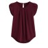 Cross border 2023 Amazon AliExpress new chiffon solid color short sleeved round neck casual shirt short sleeved top