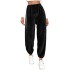 2024 European and American foreign trade autumn and winter women's clothing solid color fashionable plush casual pants loose and comfortable plush warm home pants for women