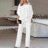 Bat sleeve top, pants, women's casual off shoulder irregular party set, elegant two-piece set, 2024 spring summer autumn