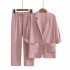 Women's cotton and linen 2-piece suit jacket+pants autumn loose and fashionable casual cotton and linen suit top set