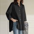 Cross border 2024 women's solid color autumn new style fresh long sleeved top design sense slit fat MM loose shirt