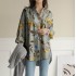 Cross border 2024 women's solid color autumn new style fresh long sleeved top design sense slit fat MM loose shirt