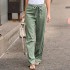 Cross border Amazon independent station 2024 new casual, simple, comfortable, elastic waist, cotton and linen women's pants in stock