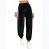 2024 European and American foreign trade autumn and winter women's clothing solid color fashionable plush casual pants loose and comfortable plush warm home pants for women