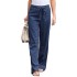 Cross border Amazon independent station 2024 new casual, simple, comfortable, elastic waist, cotton and linen women's pants in stock