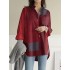 Cross border 2024 women's solid color autumn new style fresh long sleeved top design sense slit fat MM loose shirt