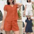 Cross border Amazon 2024 summer matching set women's short sleeved top casual shorts two-piece set urban sportswear