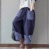 Cross border 2020 Spring and Autumn collection new AliExpress patchwork cotton and linen wide leg pants loose women's printed pants