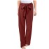 Cross border Amazon independent station 2024 new casual, simple, comfortable, elastic waist, cotton and linen women's pants in stock