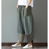 Cross border 2020 Spring and Autumn collection new AliExpress patchwork cotton and linen wide leg pants loose women's printed pants