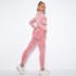 New seamless washable yoga suit set from Europe and America, quick drying top, peach hip yoga pants, fitness suit