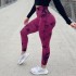 Cross border seamless knitted tie dye yoga pants, super elastic and tight fitting women's peach hip high waist running and fitness pants