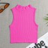 Solid color ribbed texture sleeveless top, hot and spicy new style, with elastic shaping inside, high neck yoga base shirt that can be worn outside