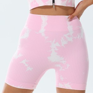 Cross border new tie dye yoga pants for women, slim and breathable, quick drying, running, fitness, yoga shorts, yoga clothes