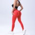 Cross border European and American solid color seamless peach hip high waist tight V-waist yoga pants for sports running and fitness, cropped pants