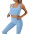 European and American seamless dot yoga clothes, quick drying exercise running vest, long sleeved pants, fitness suit set